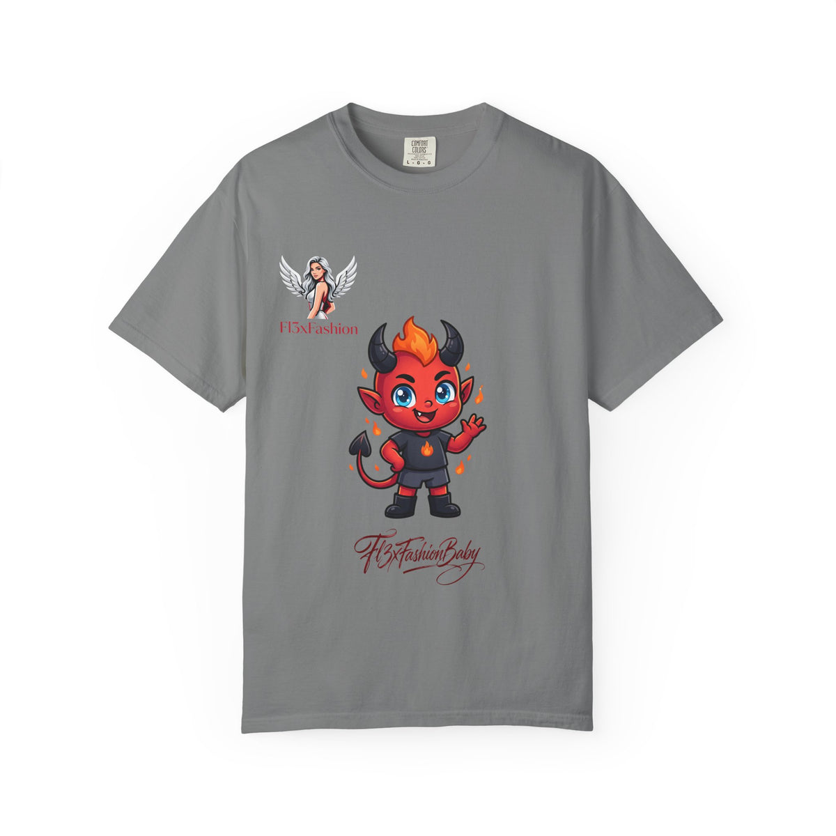 Devil Cartoon Graphic T-Shirt — Fiery Cute Demon Design