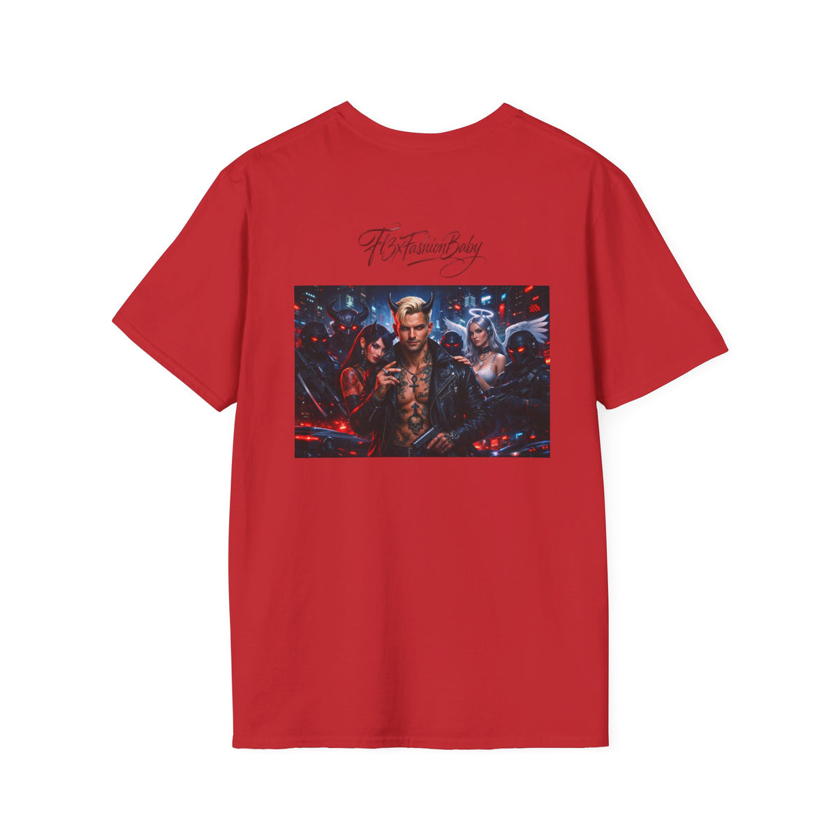 Graphic T-Shirt — F13X Fashion Collage Tee (Surfing Wave & Retro Crew)