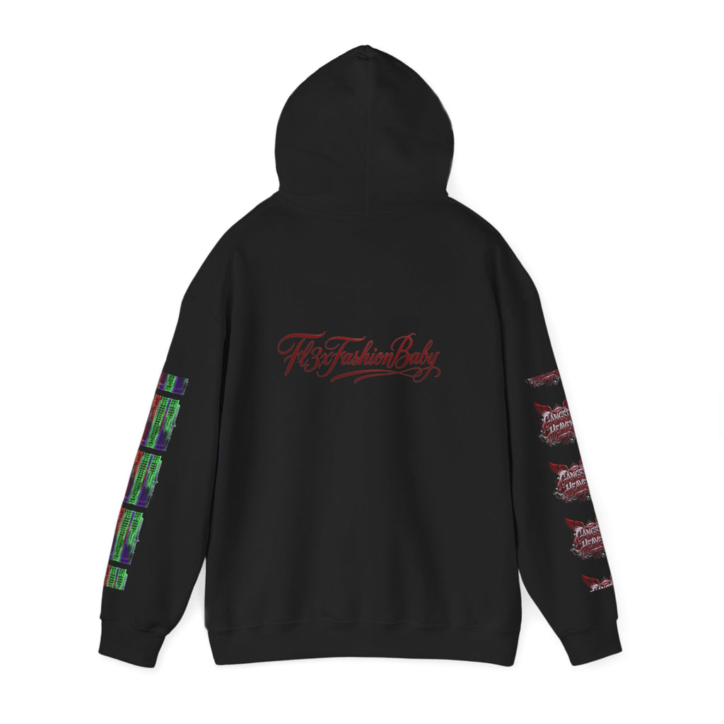 Midnight Run Hoodie — Graphic Streetwear Pullover with Sleeve Prints