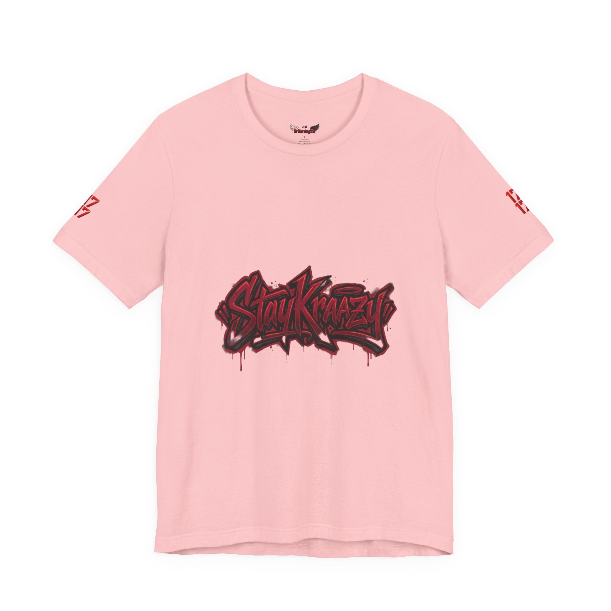 Stay Krazi Graffiti Tee — Red 17 Streetwear T‑Shirt