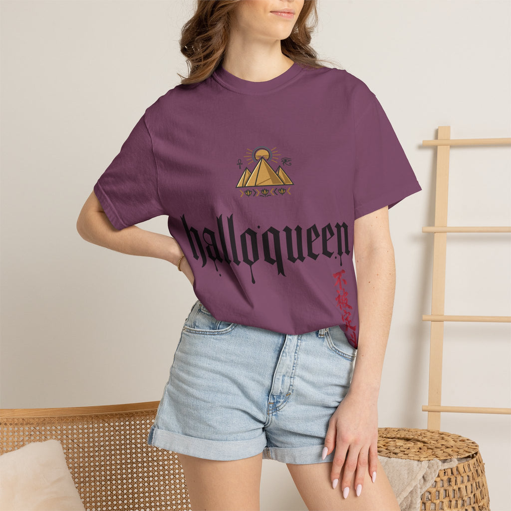 Halloqueen Graphic T-Shirt — Gothic Pyramid & All-Seeing Eye Streetwear