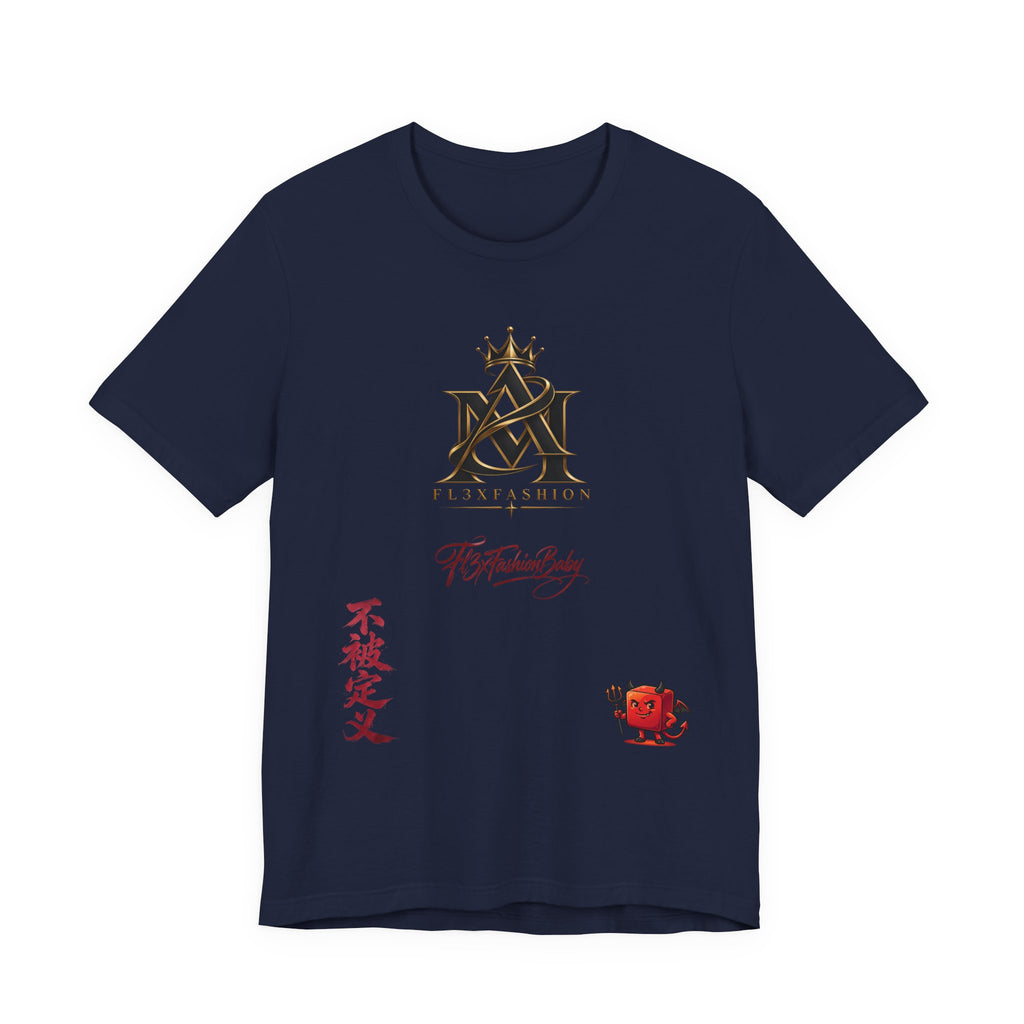 Graphic Tee — FuturFashion Logo Tee with Asian Script & Devil Character