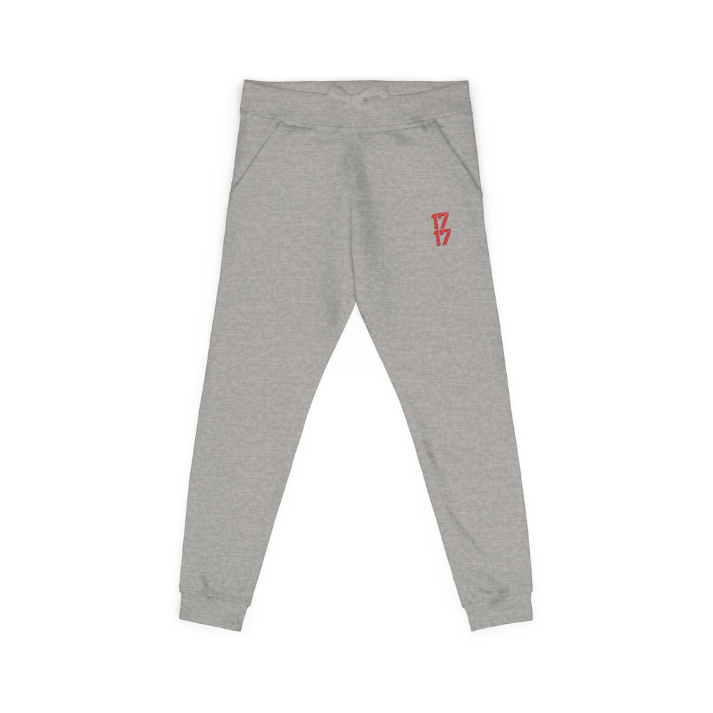 Embroidered '17' Fleece Sweatpants — Cozy Casual Joggers