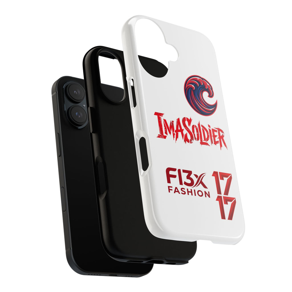 Phone Case — 'ImaSoldier' Red Wave Protective Hard Case