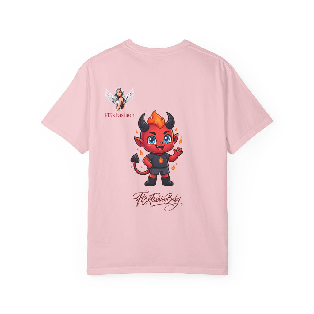 Devil Cartoon Graphic T-Shirt — Fiery Cute Demon Design