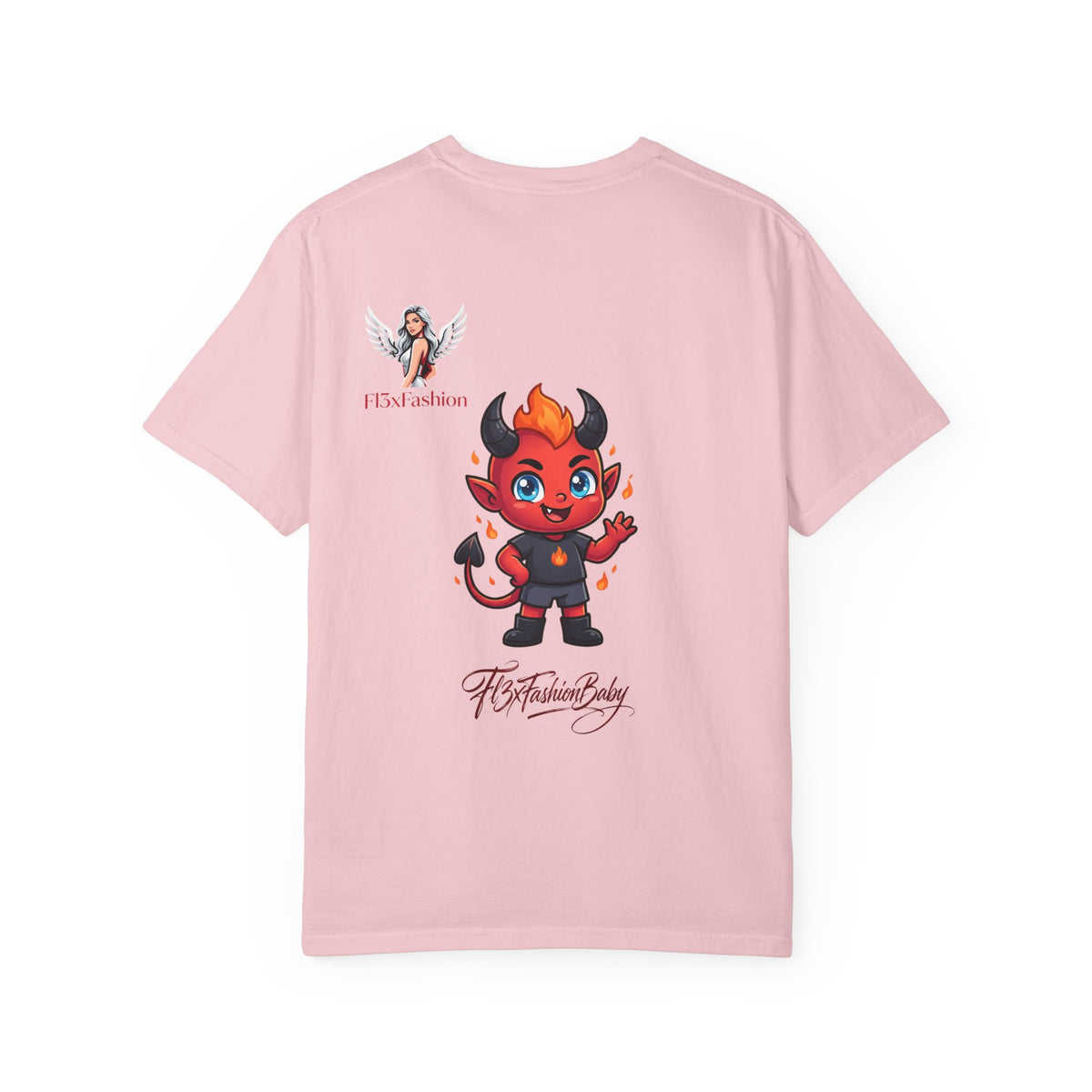Devil Cartoon Graphic T-Shirt — Fiery Cute Demon Design