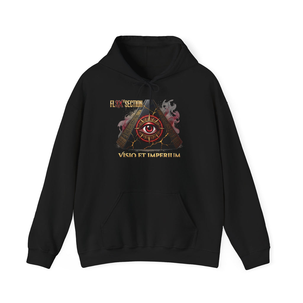 Occult Eye Pyramid Hoodie — 'Vigil Et Imperium' Mystical Graphic Sweatshirt