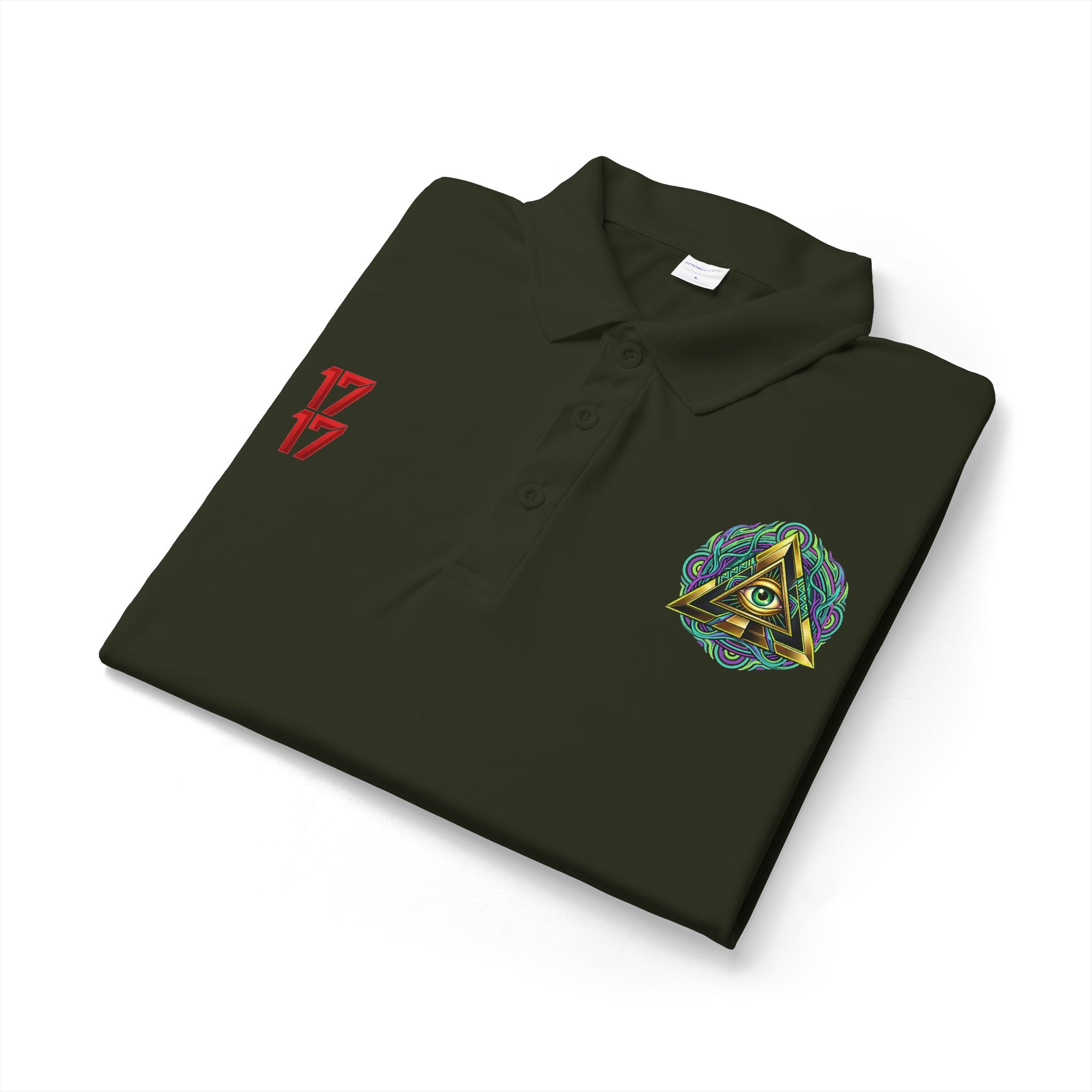 Embroidered Triangle Eye Polo Shirt — 1717 Logo Performance Golf Polo