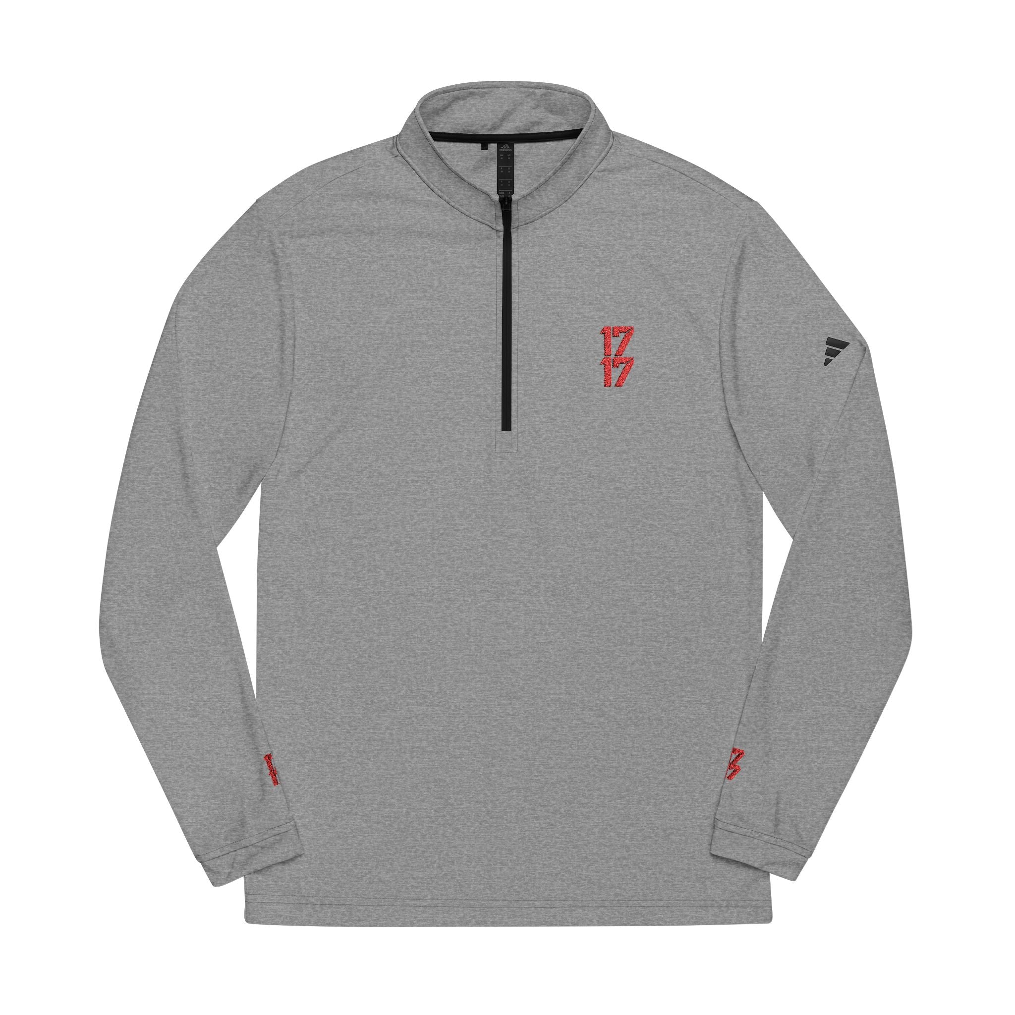Embroidered adidas Quarter-Zip Pullover – Lightweight White Performance Top
