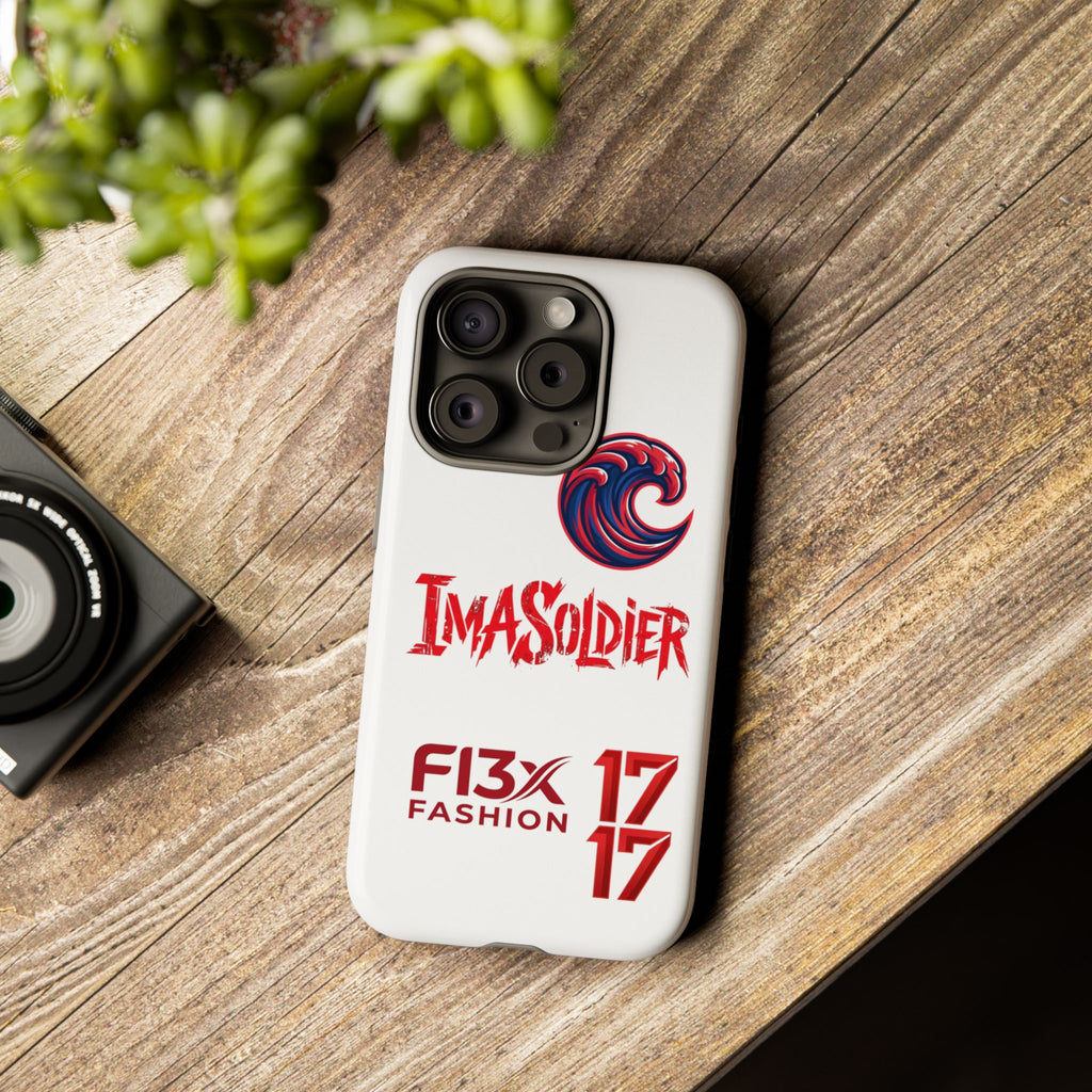 Phone Case — 'ImaSoldier' Red Wave Protective Hard Case