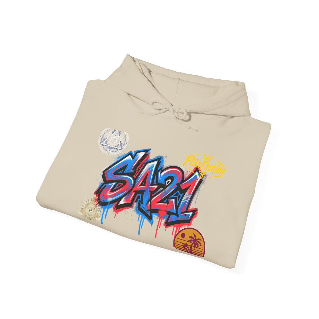Graffiti S421 Hoodie — Retro Streetwear Graphic Pullover