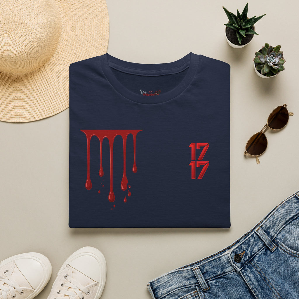 Graphic T-Shirt — Dripping Blood & 17/17 Snake Design