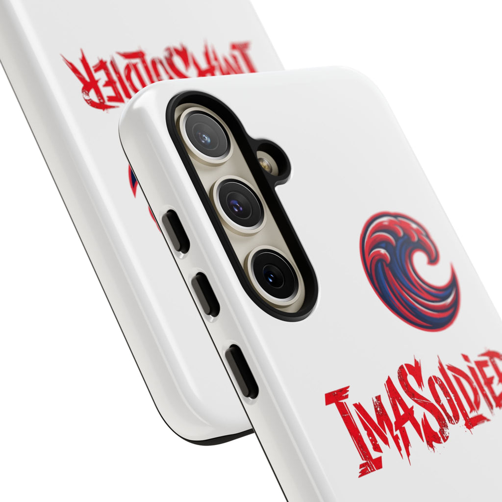 Phone Case — 'ImaSoldier' Red Wave Protective Hard Case