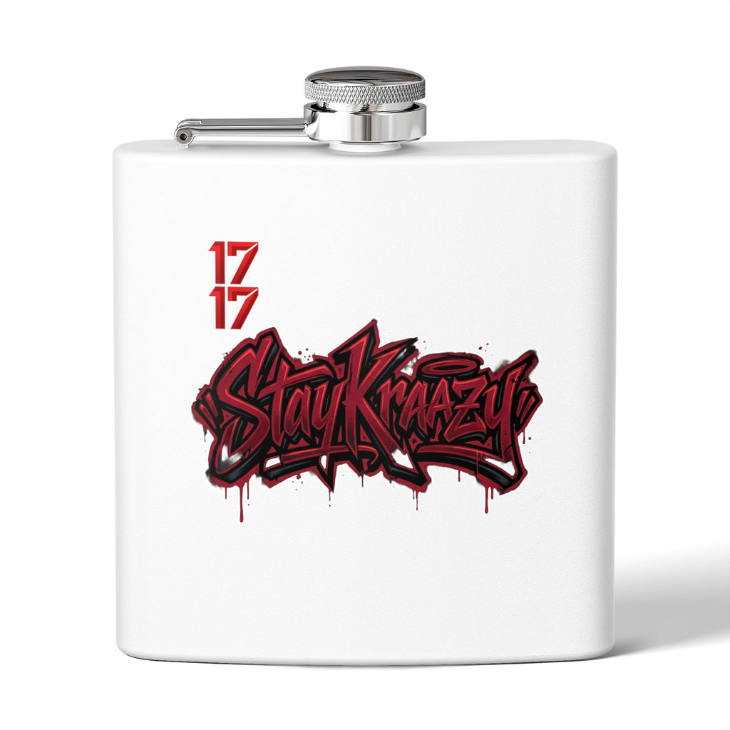 Flask — 'Stay Krazy' Graffiti Stainless Steel 6oz Hip-Hop Flask