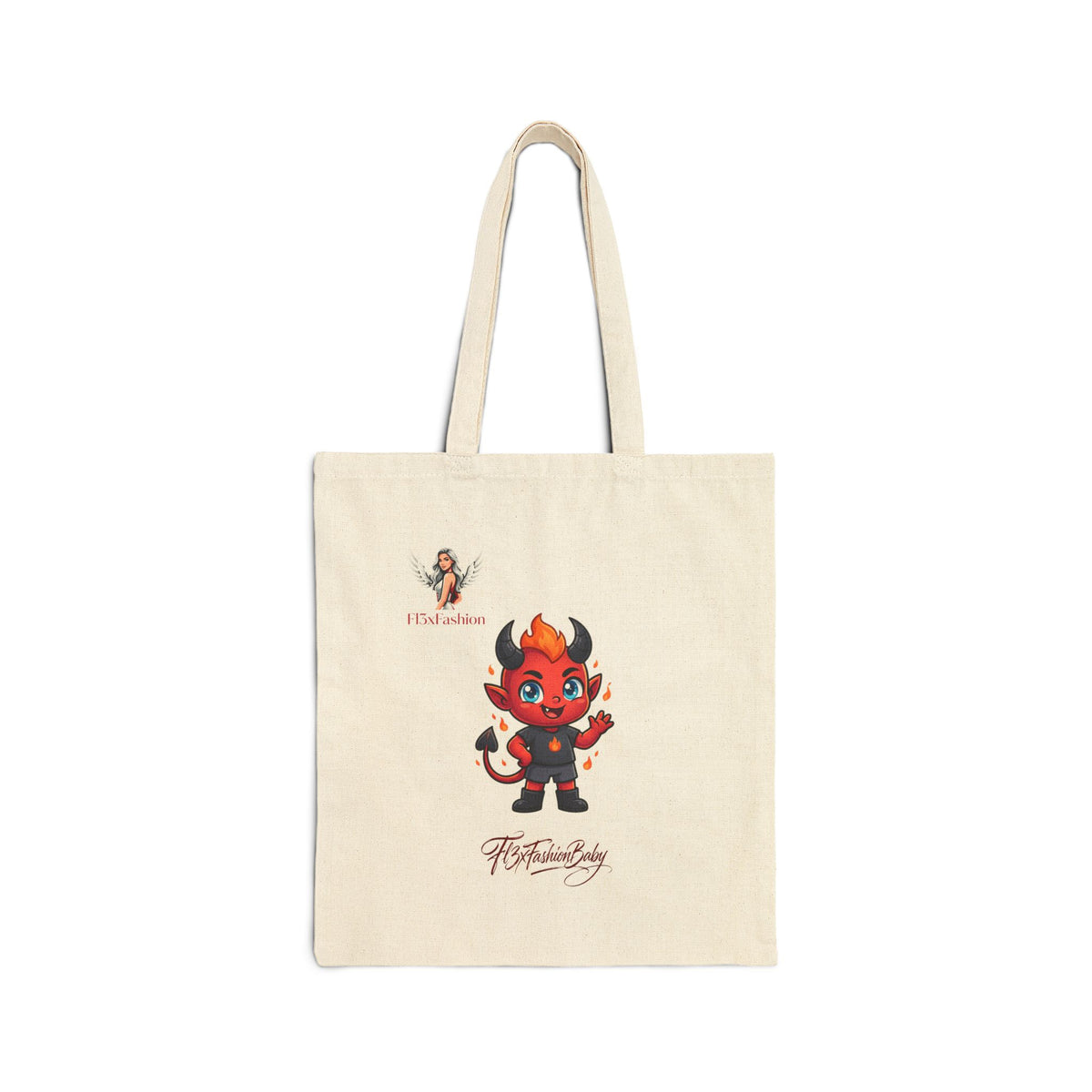 Tote Bag — Cute Little Devil Character Canvas Tote (The Fiendishly Friendly)