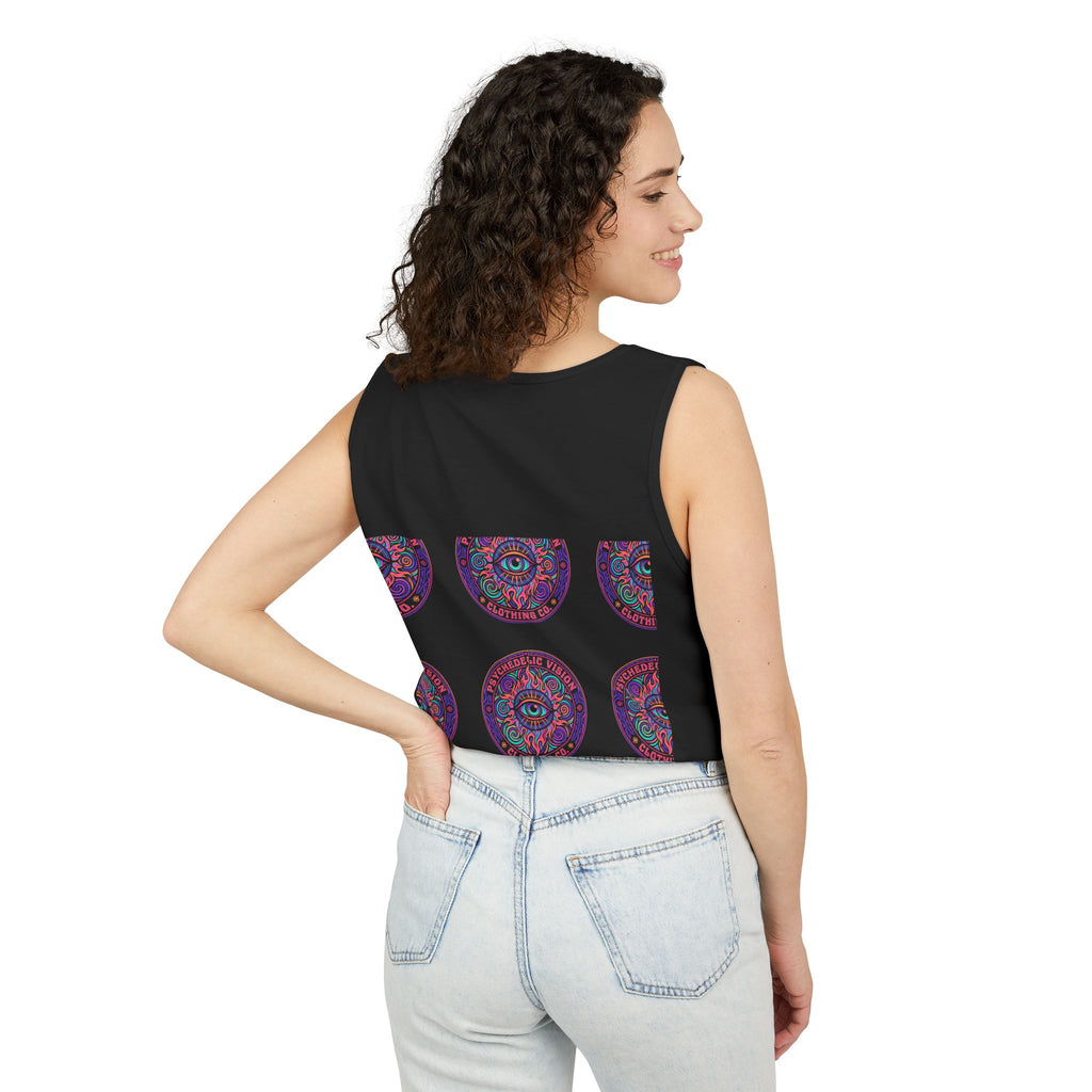 Psychedelic Vision Tank Top — Retro Eye Mandala Graphic