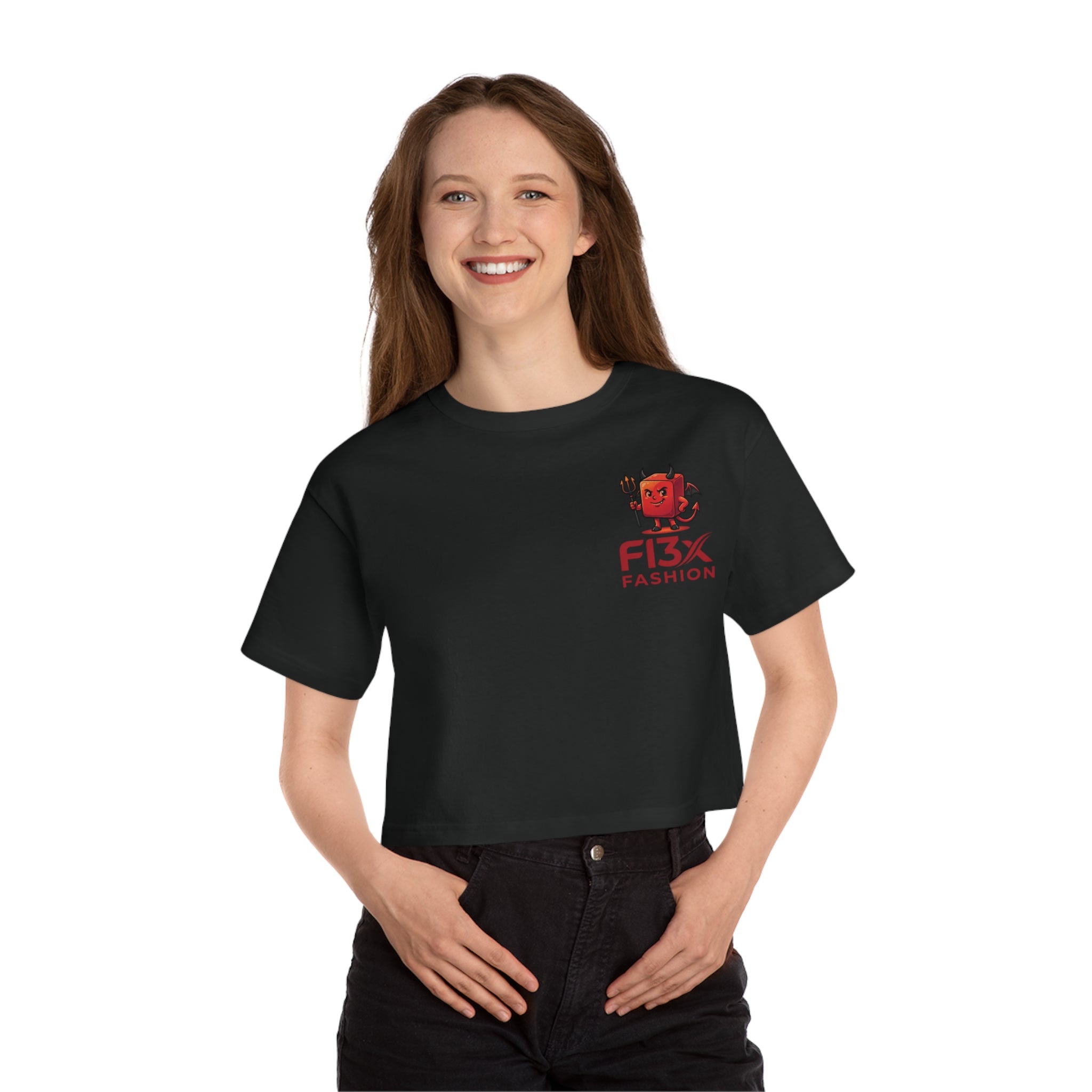 Devil Demon Graphic Cropped Tee
