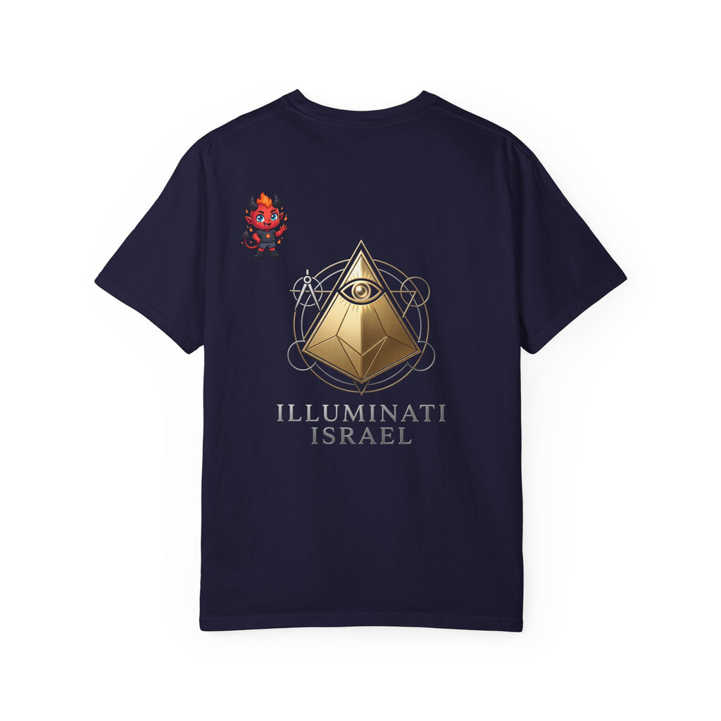 Illuminati Israel Pyramid T-Shirt with Devil Character Pattern