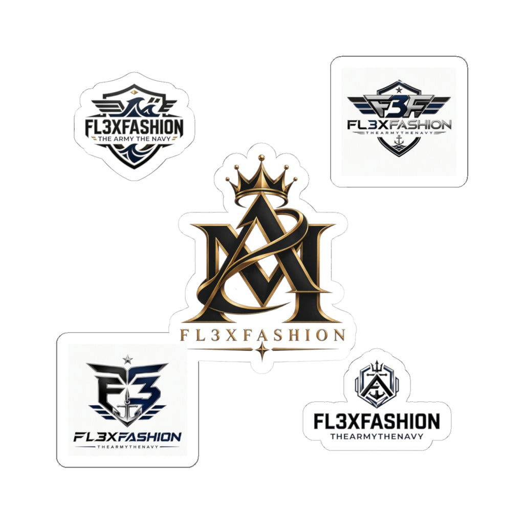 FL3XFASHION Logo Kiss-Cut Sticker Pack — Branded Laptop Decals