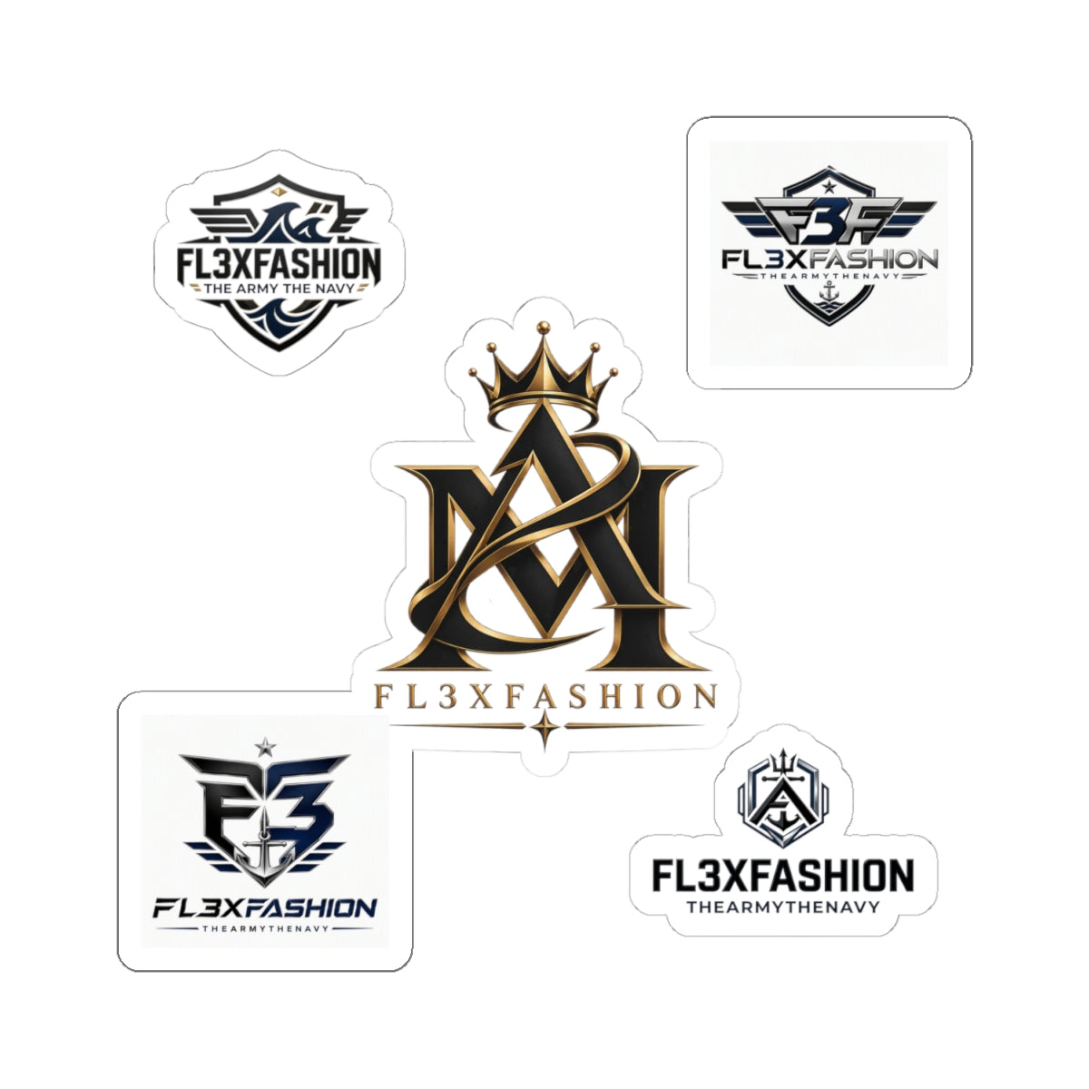 FL3XFASHION Logo Kiss-Cut Sticker Pack — Branded Laptop Decals