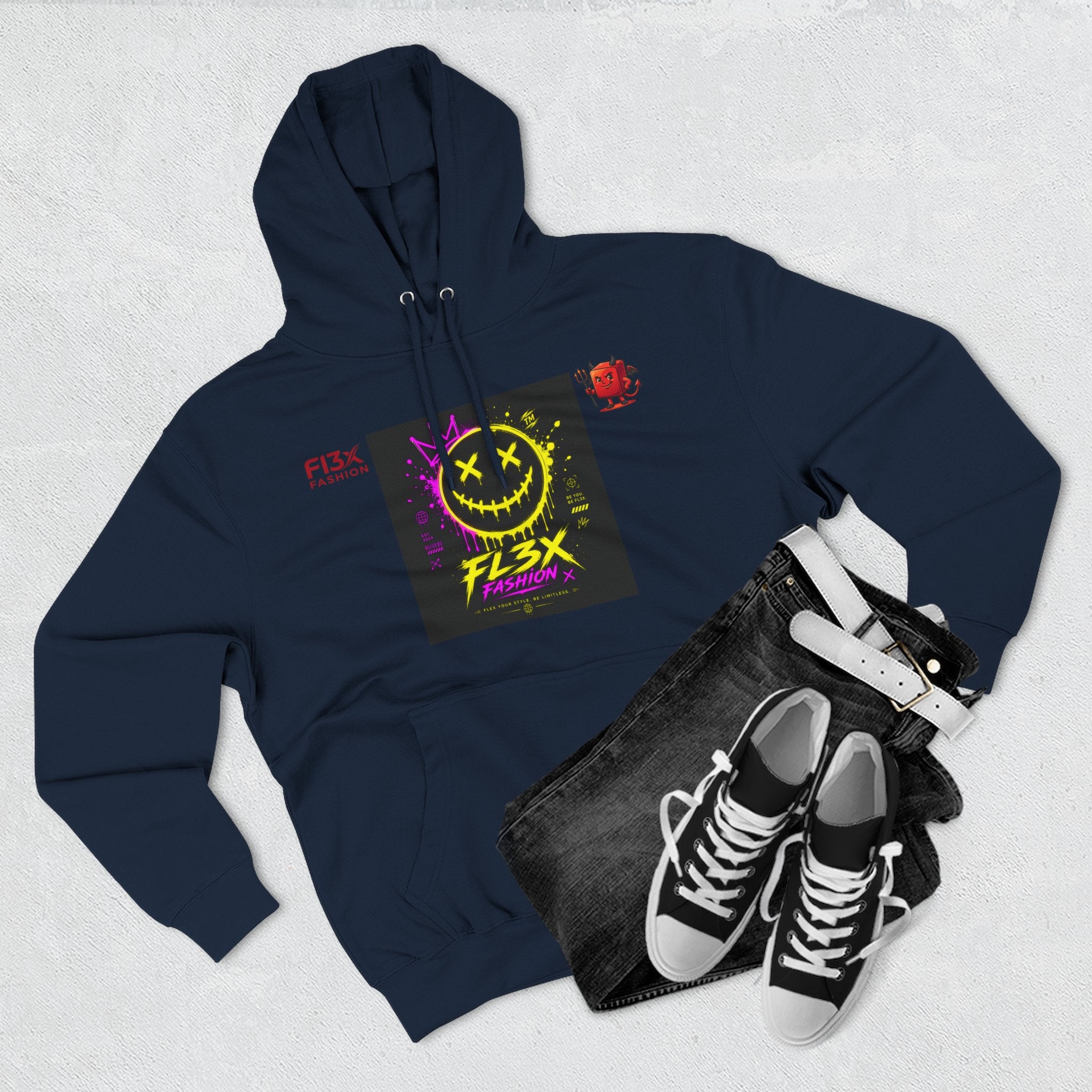 Smiley Neon Graphic Hoodie — FL3X Fashion Streetwear