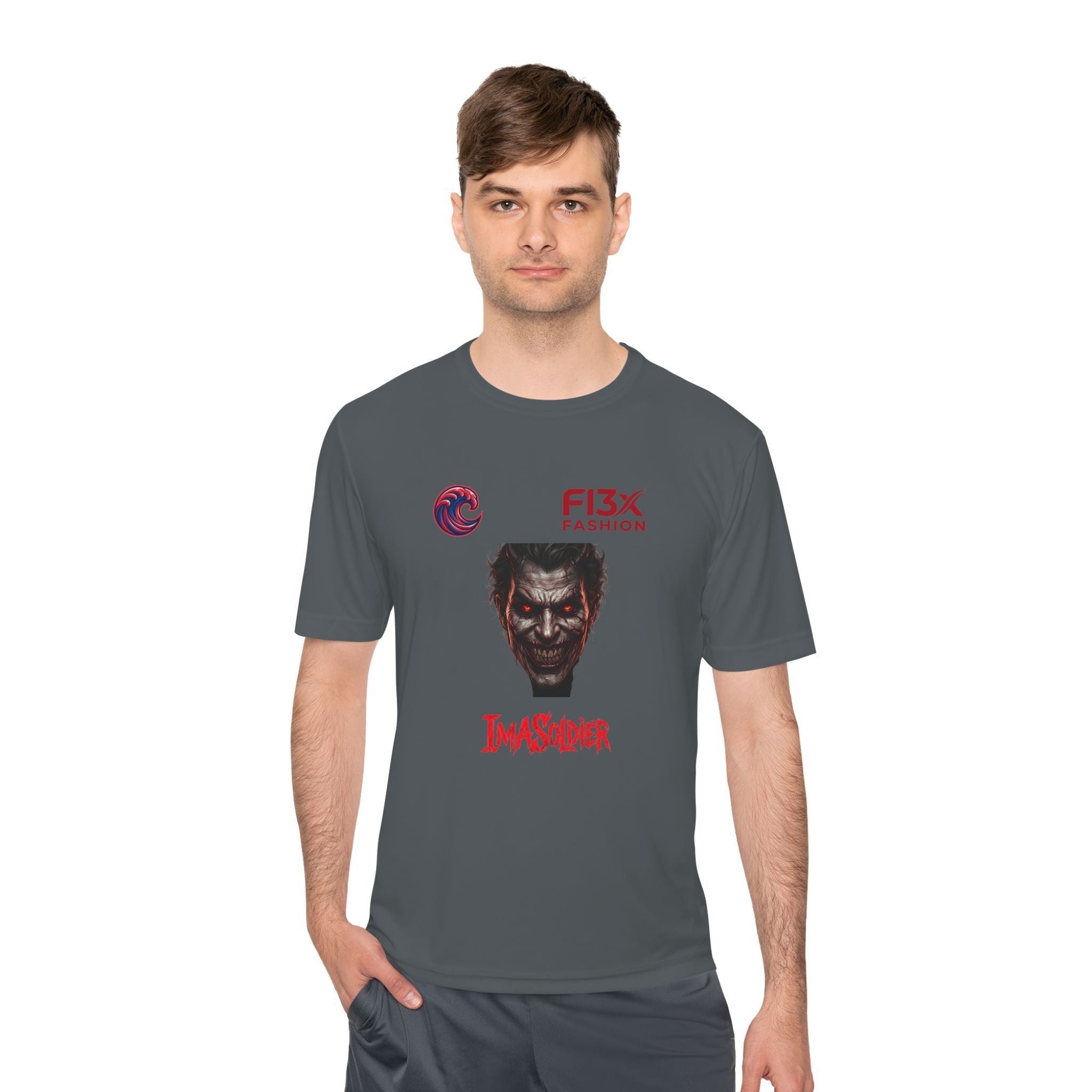 ImaSoldier Graphic Tee — Dark Joker Face Logo Moisture‑Wicking Shirt