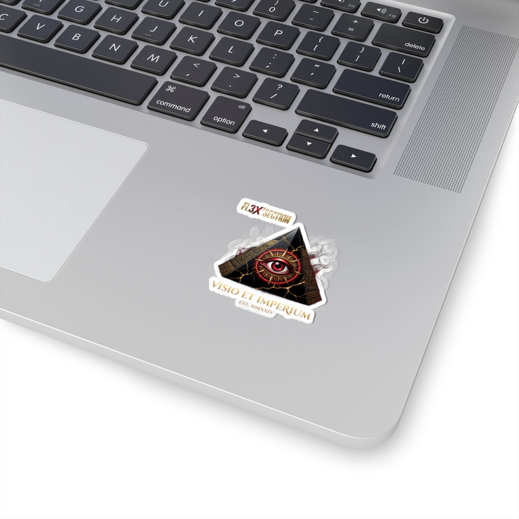All-Seeing Pyramid Kiss-Cut Sticker — "Visio et Imperium" Eye Design