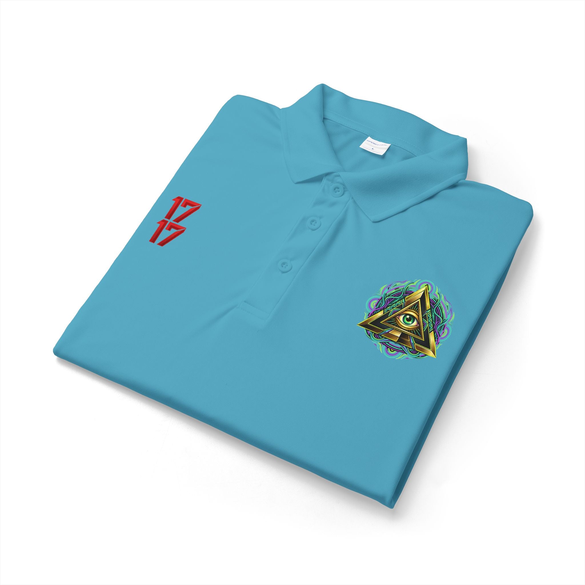 Embroidered Triangle Eye Polo Shirt — 1717 Logo Performance Golf Polo