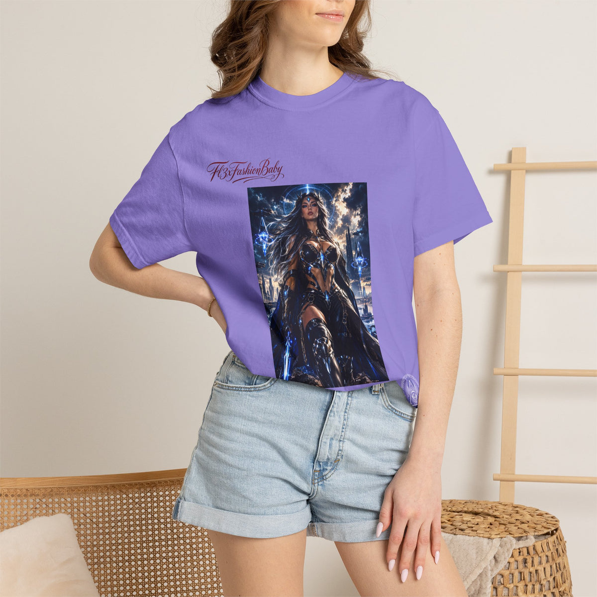 Fantasy Warrior Graphic T-Shirt — "FB7FashionBaby" Logo Tee