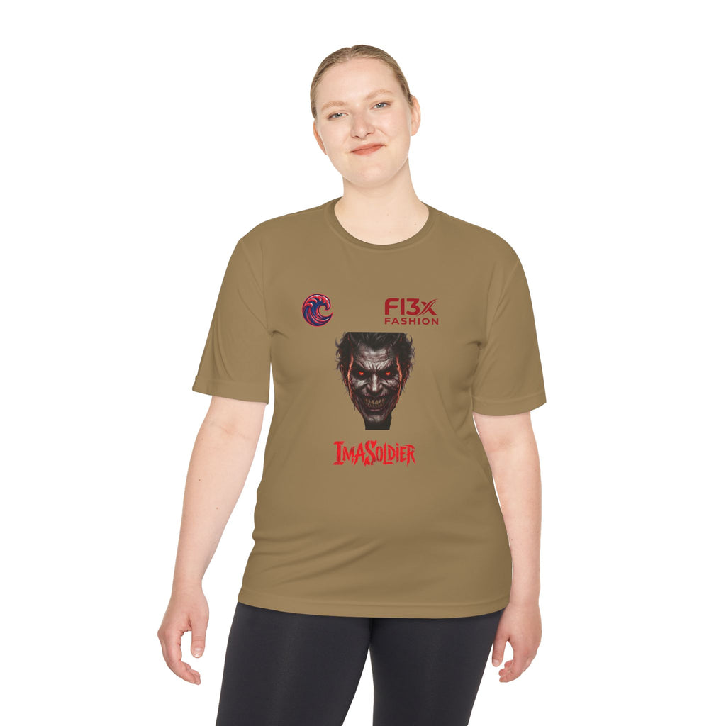 ImaSoldier Graphic Tee — Dark Joker Face Logo Moisture‑Wicking Shirt