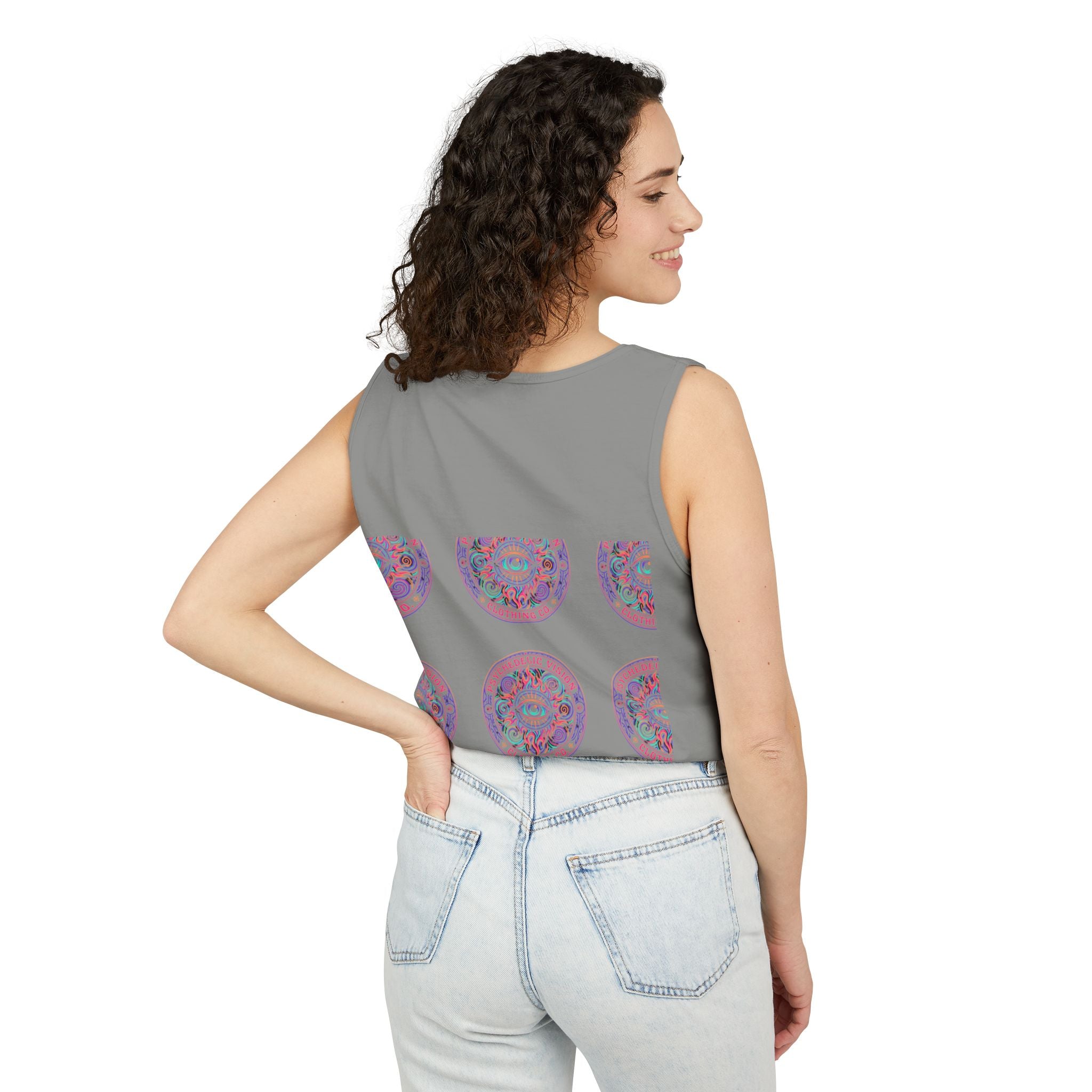 Psychedelic Vision Tank Top — Retro Eye Mandala Graphic
