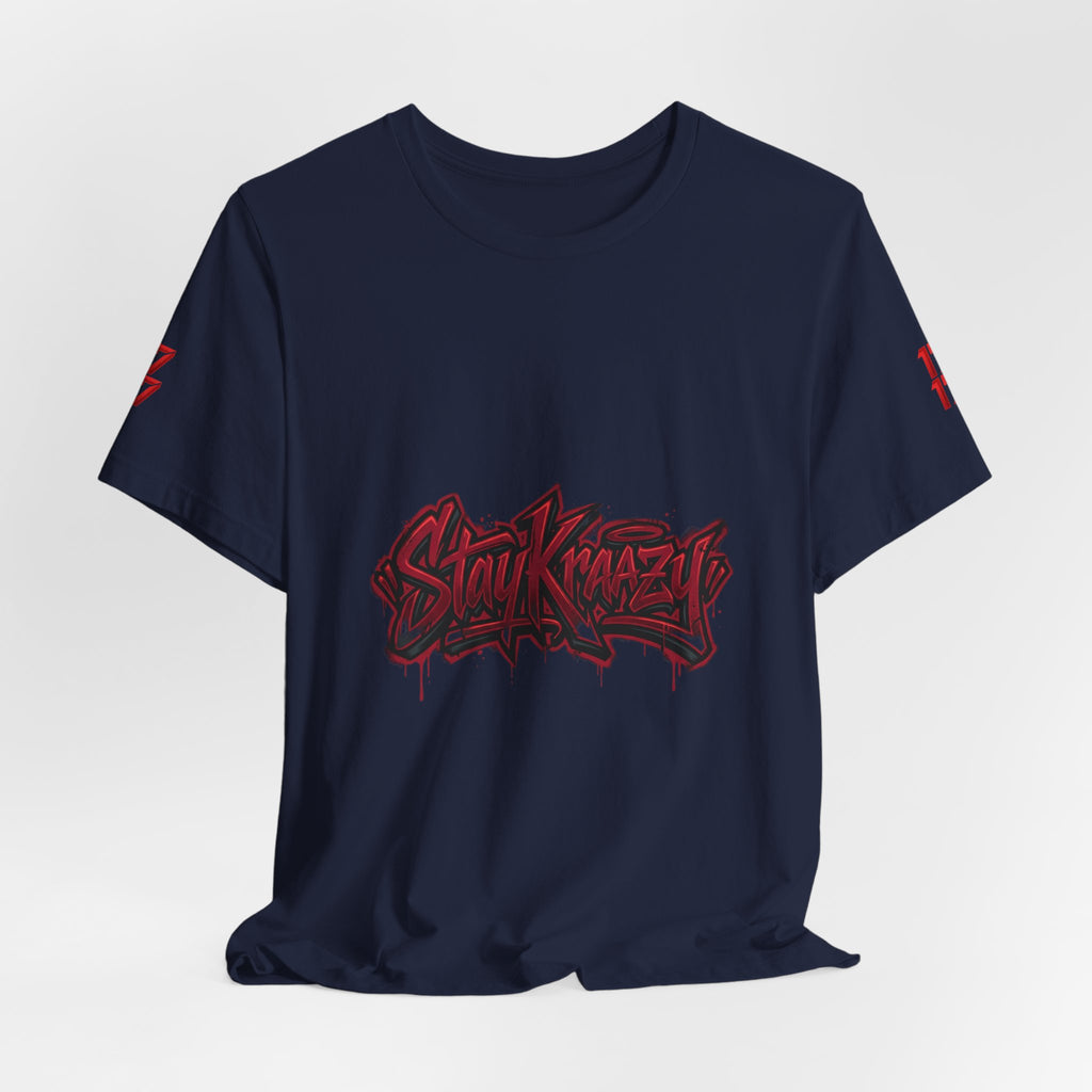 Stay Krazi Graffiti Tee — Red 17 Streetwear T‑Shirt