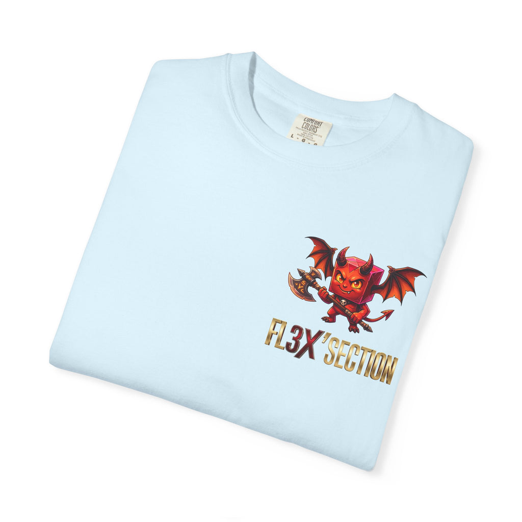 Devil Mascot T-Shirt — 'F13X Fashion' Graphic Tee (Front Chest & Back Print)