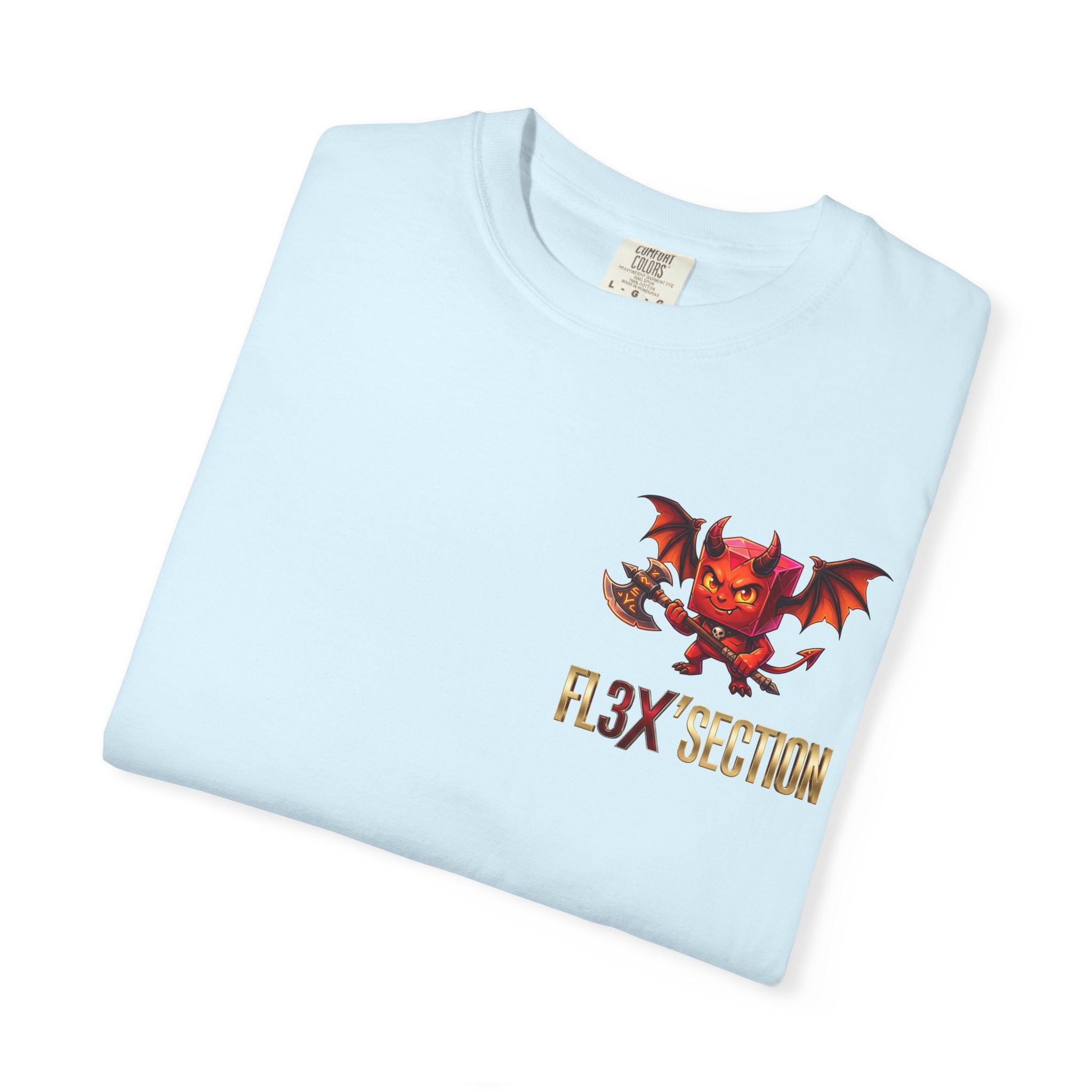 Devil Mascot T-Shirt — 'F13X Fashion' Graphic Tee (Front Chest & Back Print)