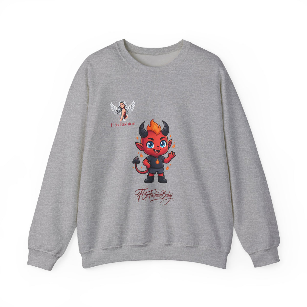 Devil Baby Crewneck Sweatshirt - Cute Red Demon Graphic