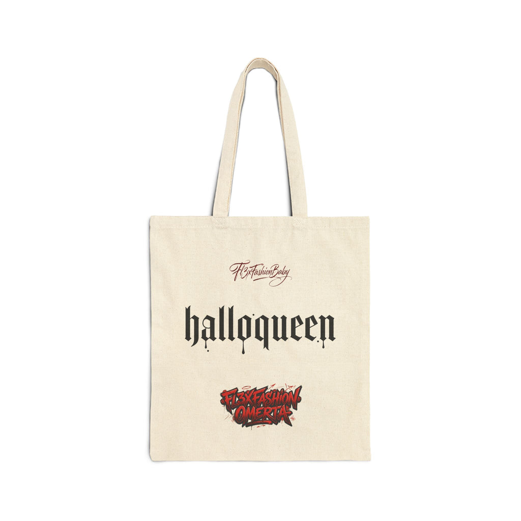 Tote Bag — "Halloqueen" Gothic Halloween Cotton Canvas Tote