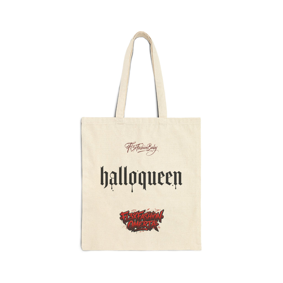 Tote Bag — "Halloqueen" Gothic Halloween Cotton Canvas Tote