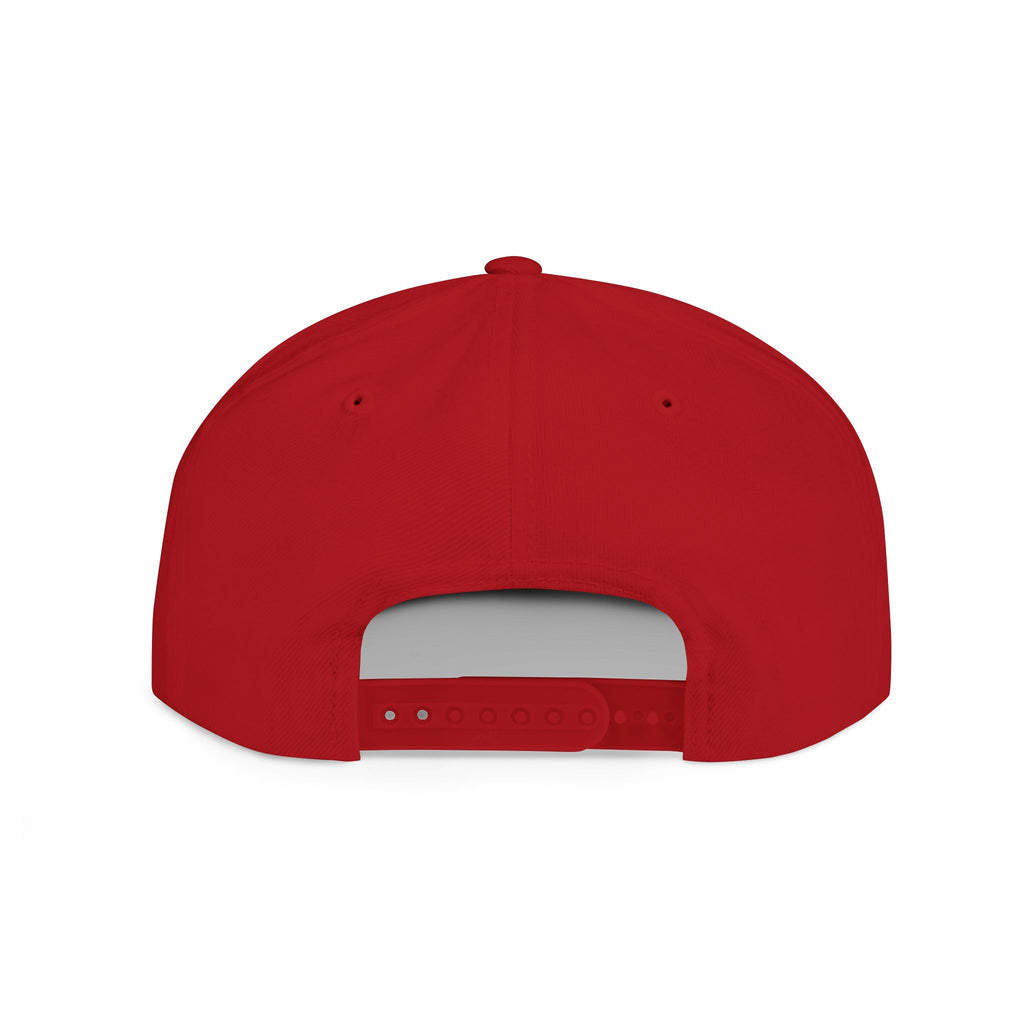Snapback Hat — Red Graffiti Logo Flat Bill Cap