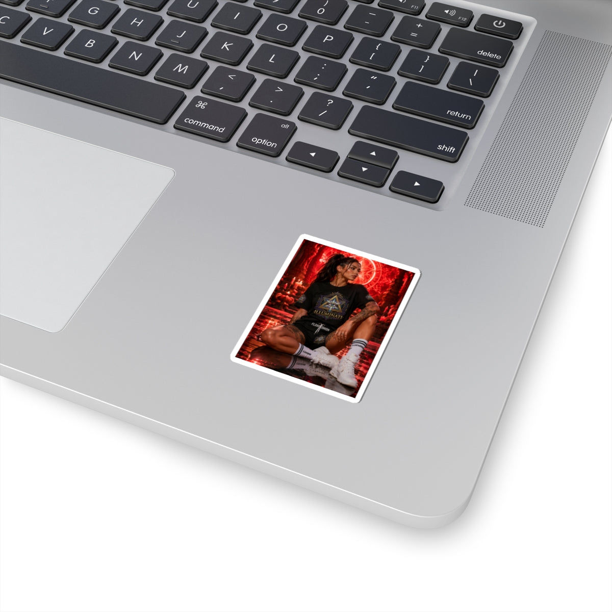 Occult Aesthetic Kiss-Cut Sticker — Illuminati Girl Design