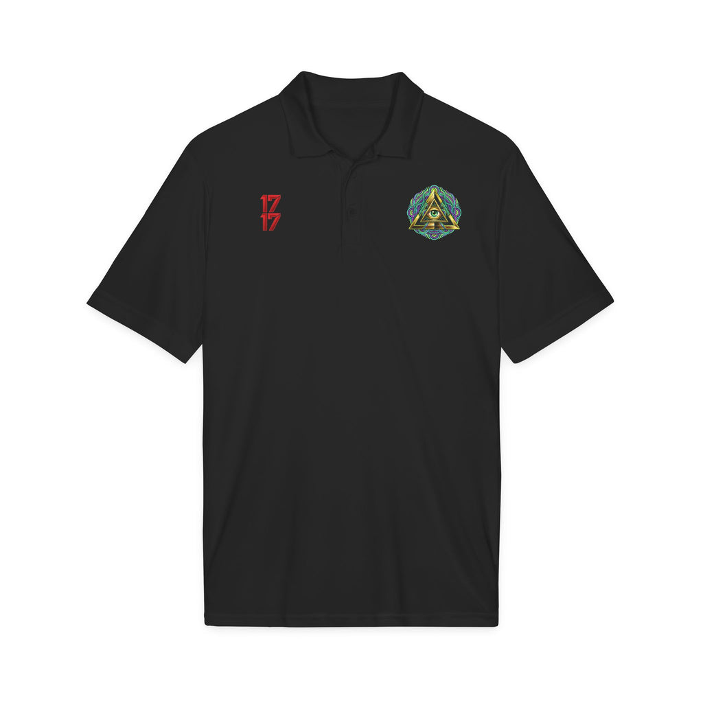 Embroidered Triangle Eye Polo Shirt — 1717 Logo Performance Golf Polo