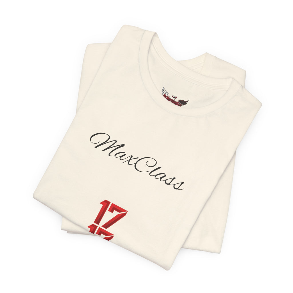 MaxClass '17' Graphic Tee — Minimal Script Logo T-Shirt