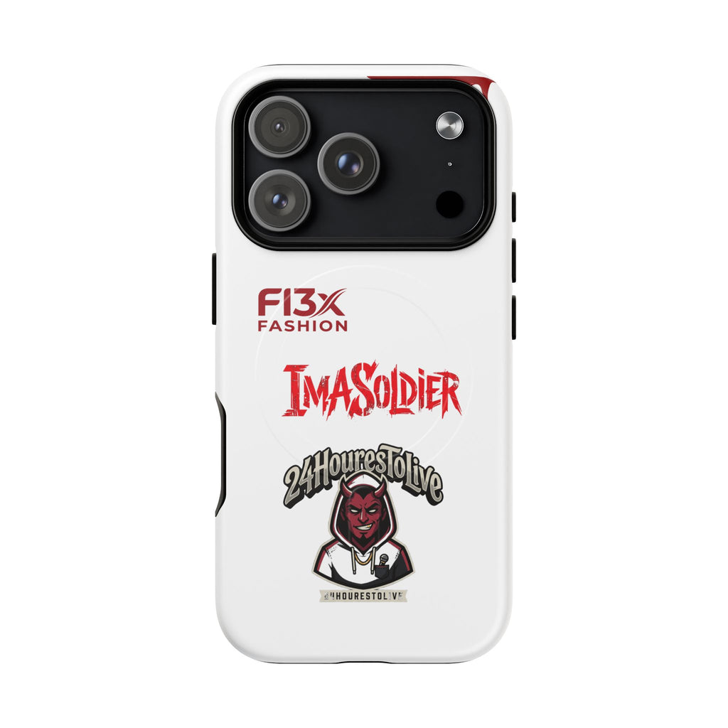 Tough Magnetic Phone Case — 'ImASoldier' Blood Drip Gaming Design