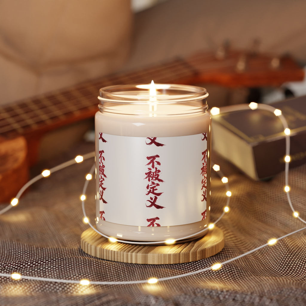 Soy Candle — Minimal Red Kanji Pattern Scented Candle (9 oz)