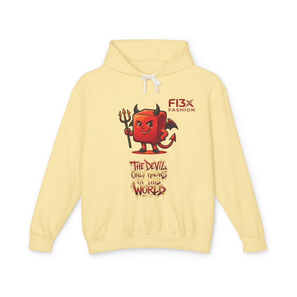 Devil Graphic Hoodie — "The Devil Only Knows of This World" Streetwear Sweatshirt