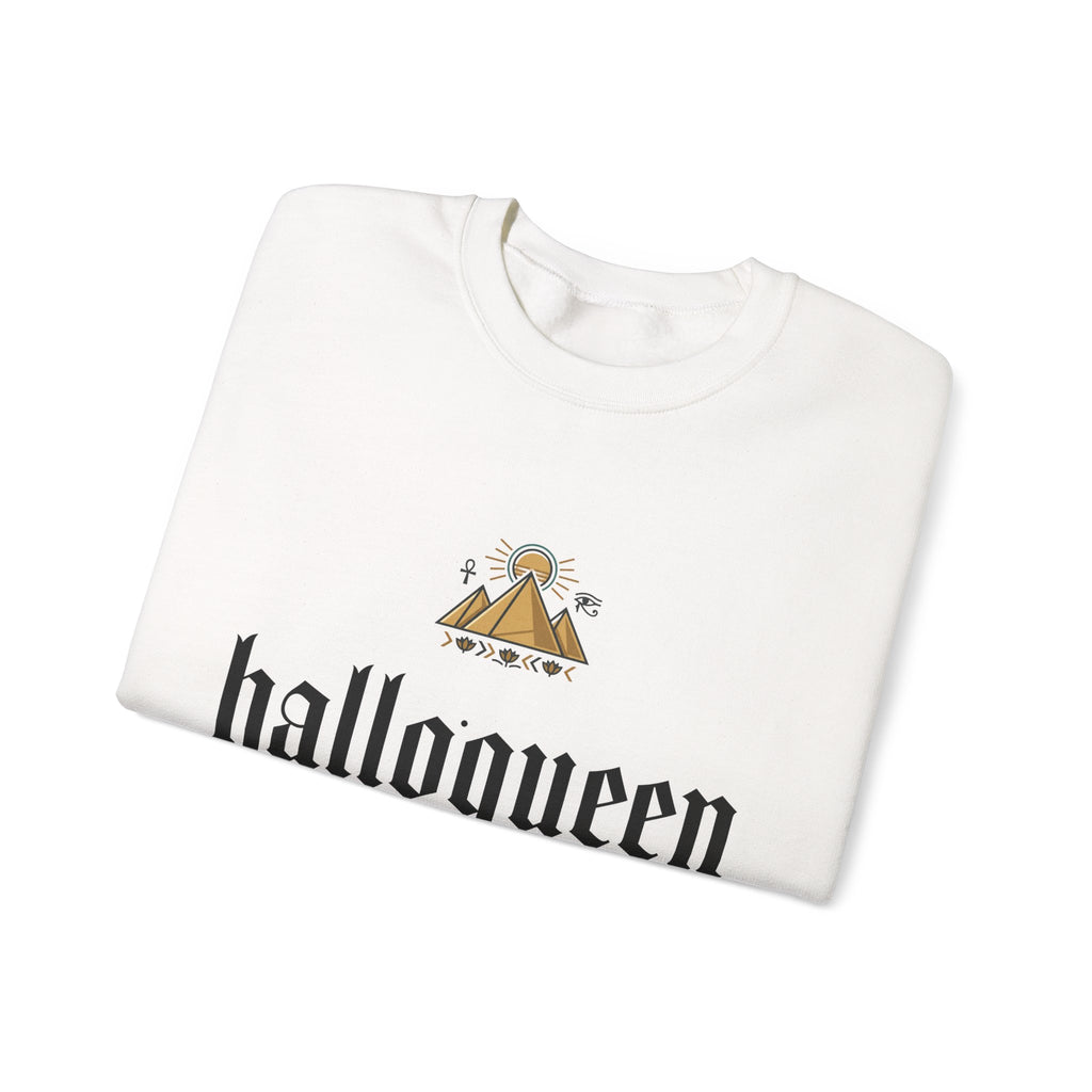 Halloqueen Crewneck Sweatshirt — Gothic Script Halloween Pullover
