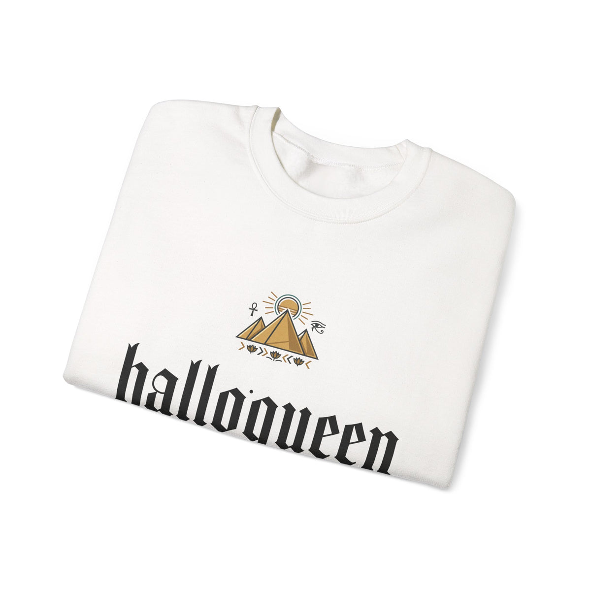 Halloqueen Crewneck Sweatshirt — Gothic Script Halloween Pullover
