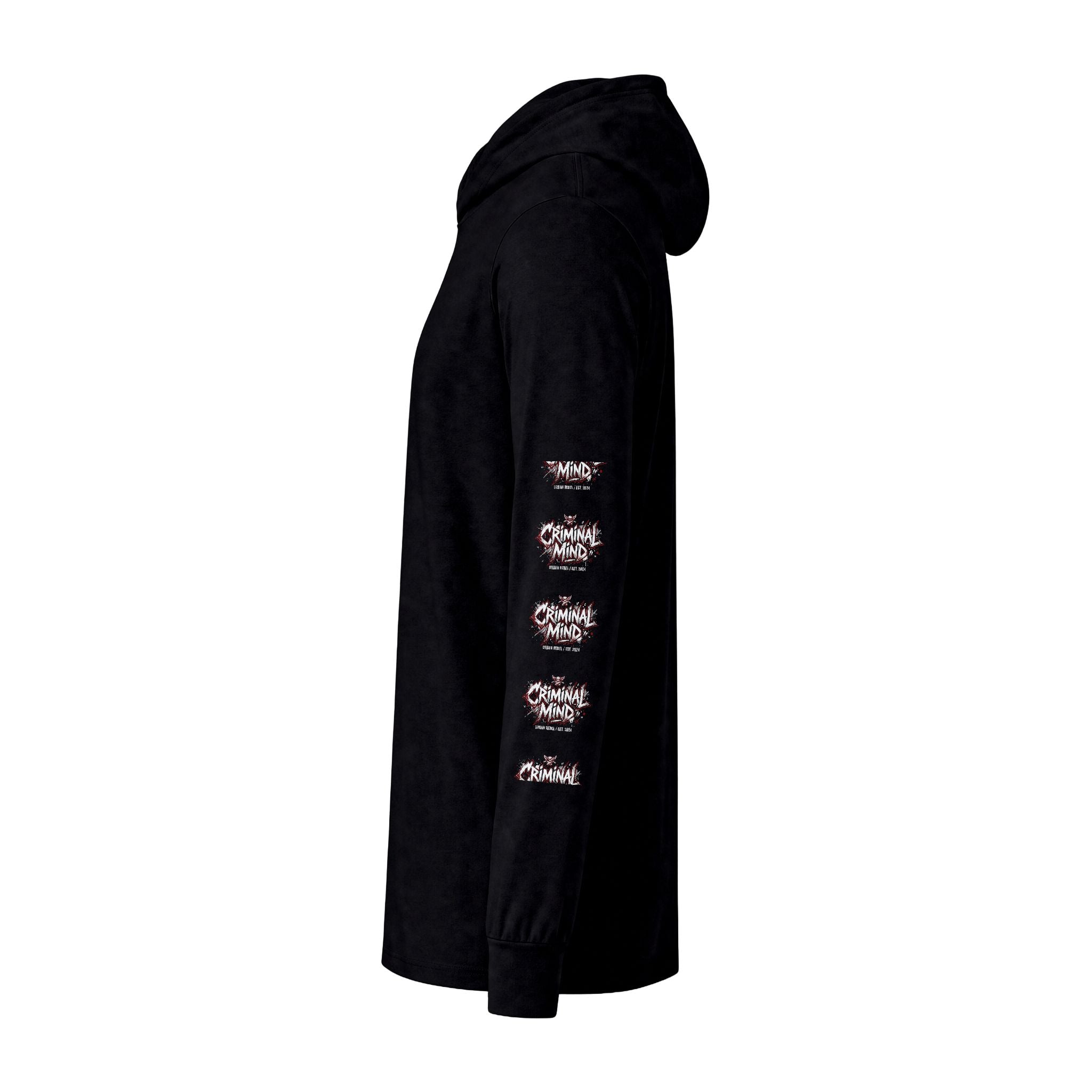 Criminal Mind Graphic Hooded Long-Sleeve Tee