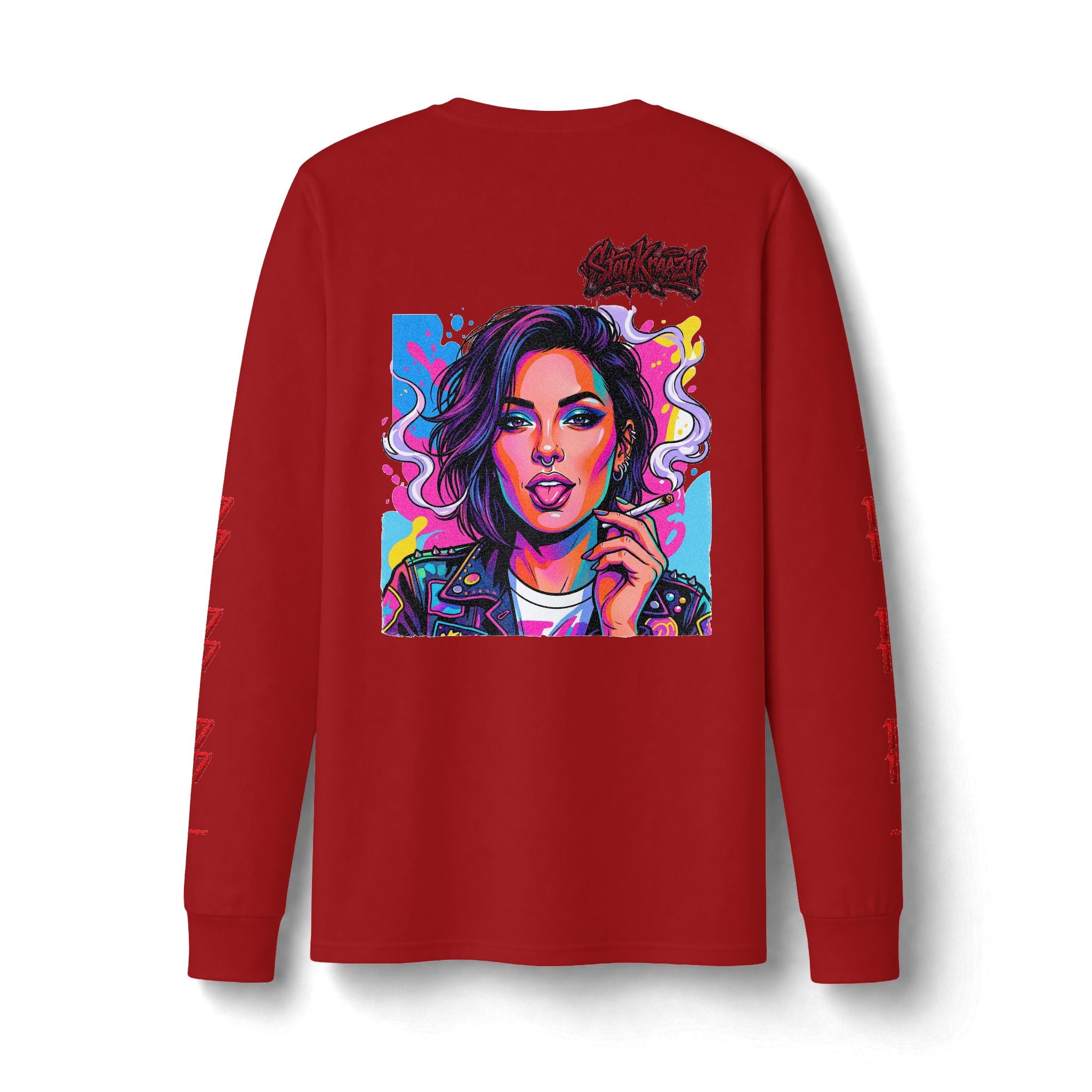 Long Sleeve Tee — Neon Pop Portrait Graphic