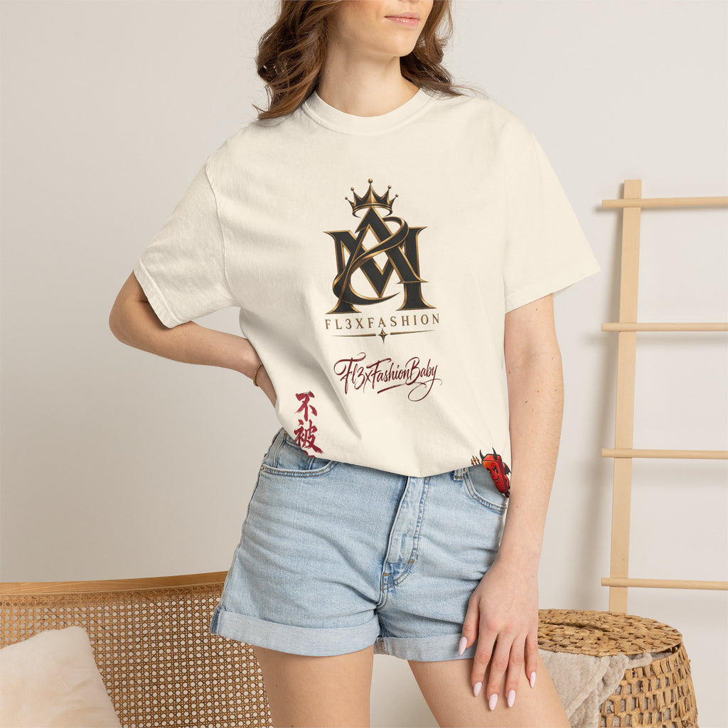 Graphic T-Shirt — Urban Asian-Inspired Logo Tee with Kanji & Devil Icon