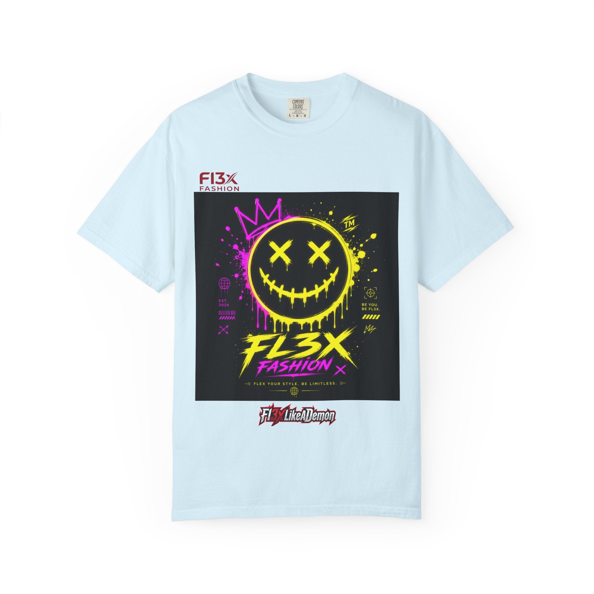 Graphic Tee — Neon Graffiti Smiley "FL3X Fashion"
